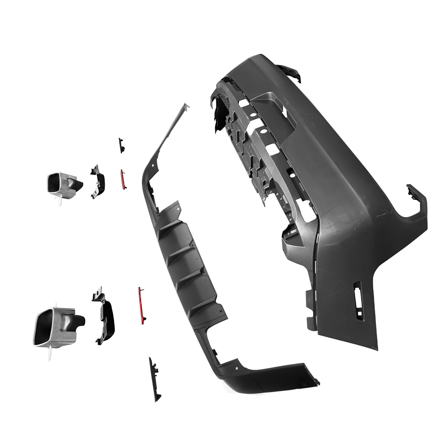 2008-2014 Dodge Challenger 2015+ SRT Hellcat Rear Bumper + V3 Diffuser