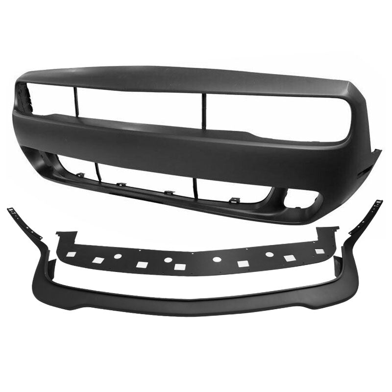 2008-2014 Dodge Challenger Front+Rear Bumper Cover+Lip+Diffuser PP