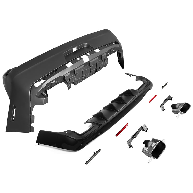 2008-2014 Dodge Challenger Front+Rear Bumper Cover+Lip+Diffuser PP