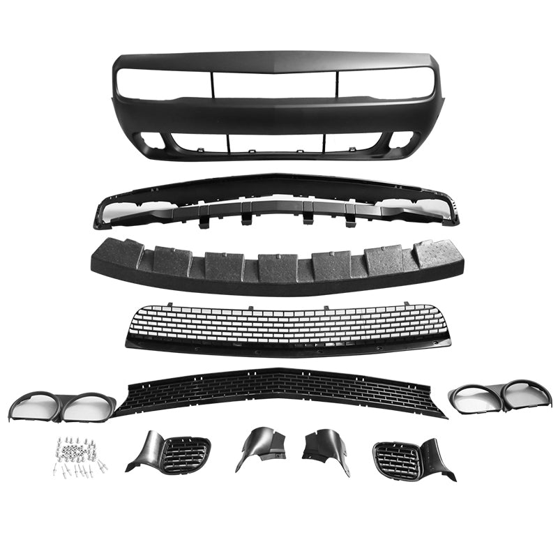 2008-2014 Challenger Front+Rear Bumper Cover+Fender Flares+V3 Diffuser