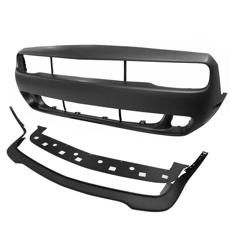 2008-2014 Dodge Challenger Front+Rear Bumper Cover+Lip+Diffuser PP