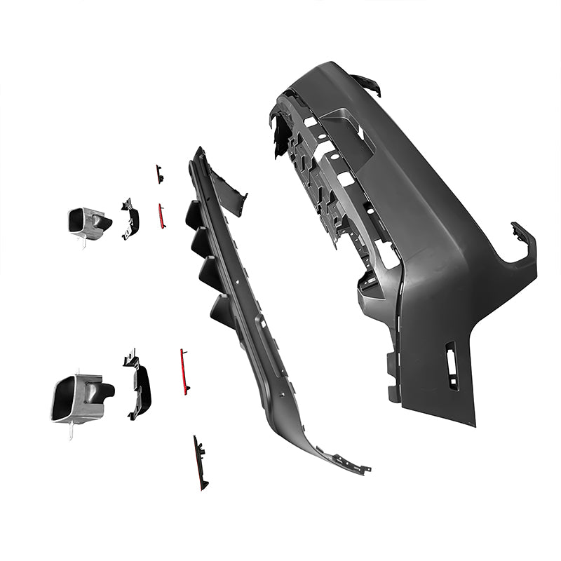 2008-2014 Dodge Challenger Front+Rear Bumper Cover+Lip+Diffuser PP