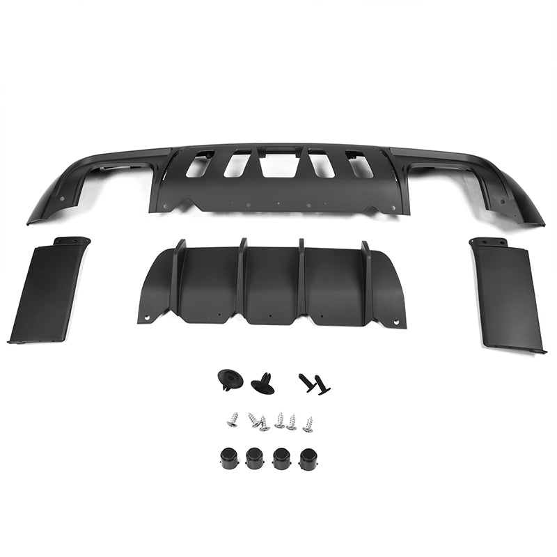 2008-2014 Dodge Challenger Front+Rear Bumper Cover+Lip+Diffuser PP