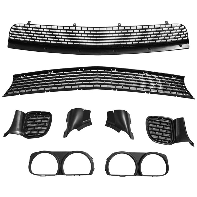 2008-2014 Challenger Front+Rear Bumper Cover+Fender Flares+V3 Diffuser