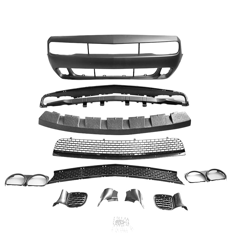 2008-2014 Dodge Challenger Front + Rear Bumper Cover + Diffuser PP