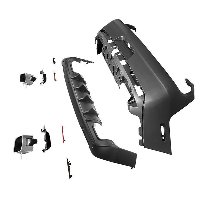 2008-2014 Dodge Challenger Front+Rear Bumper Cover+Lip+Diffuser PP
