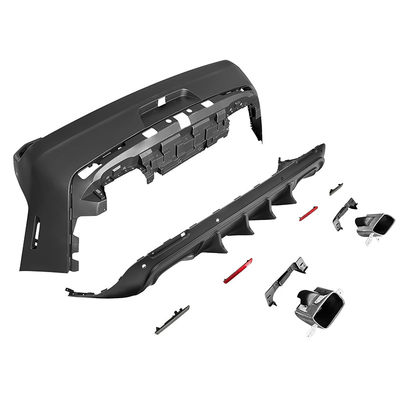 2008-2014 Dodge Challenger Front+Rear Bumper Cover+Lip+Diffuser PP