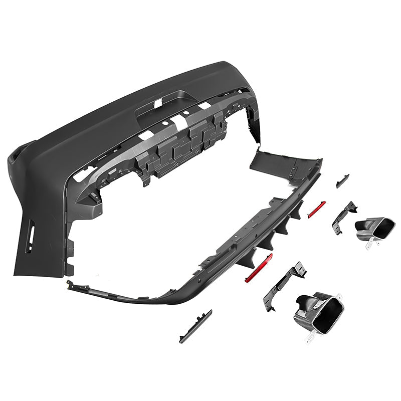 2008-2014 Challenger Front+Rear Bumper Cover+Fender Flares+V3 Diffuser