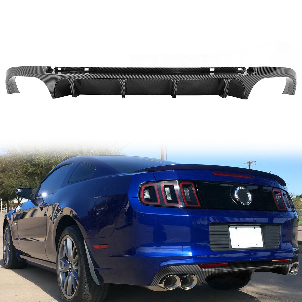 2013-2014 Ford Mustang GT500 Rear Diffuser Lip + Fin PP