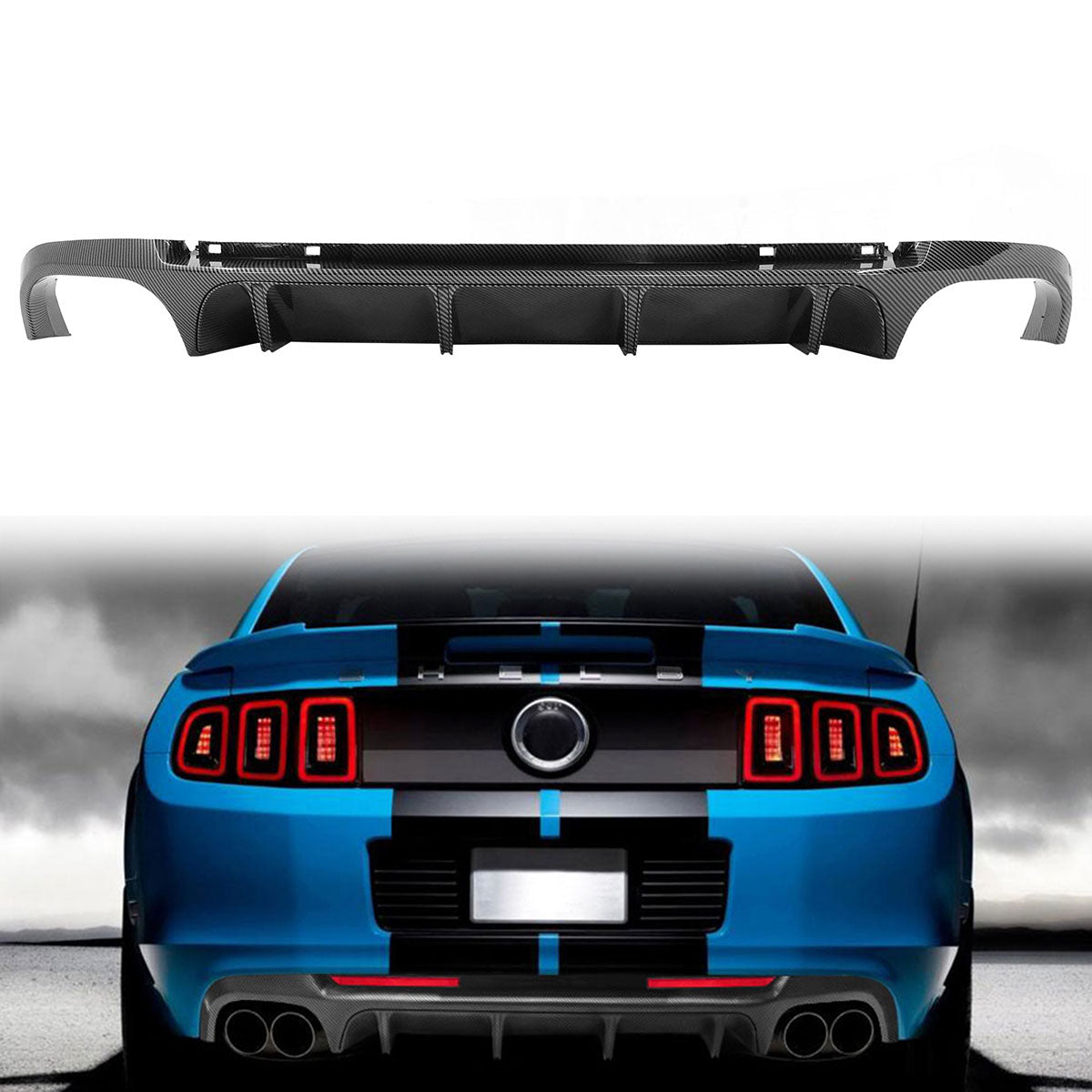 2013-2014 Ford Mustang GT500 Rear Diffuser Lip + Fin PP