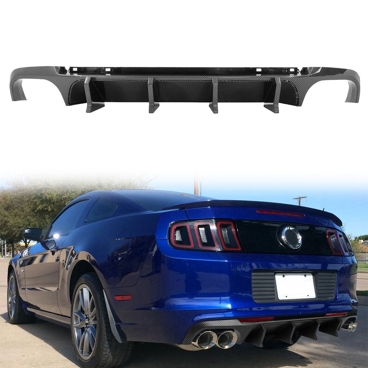 2013-2014 Ford Mustang GT500 Rear Diffuser Lip + Fin PP