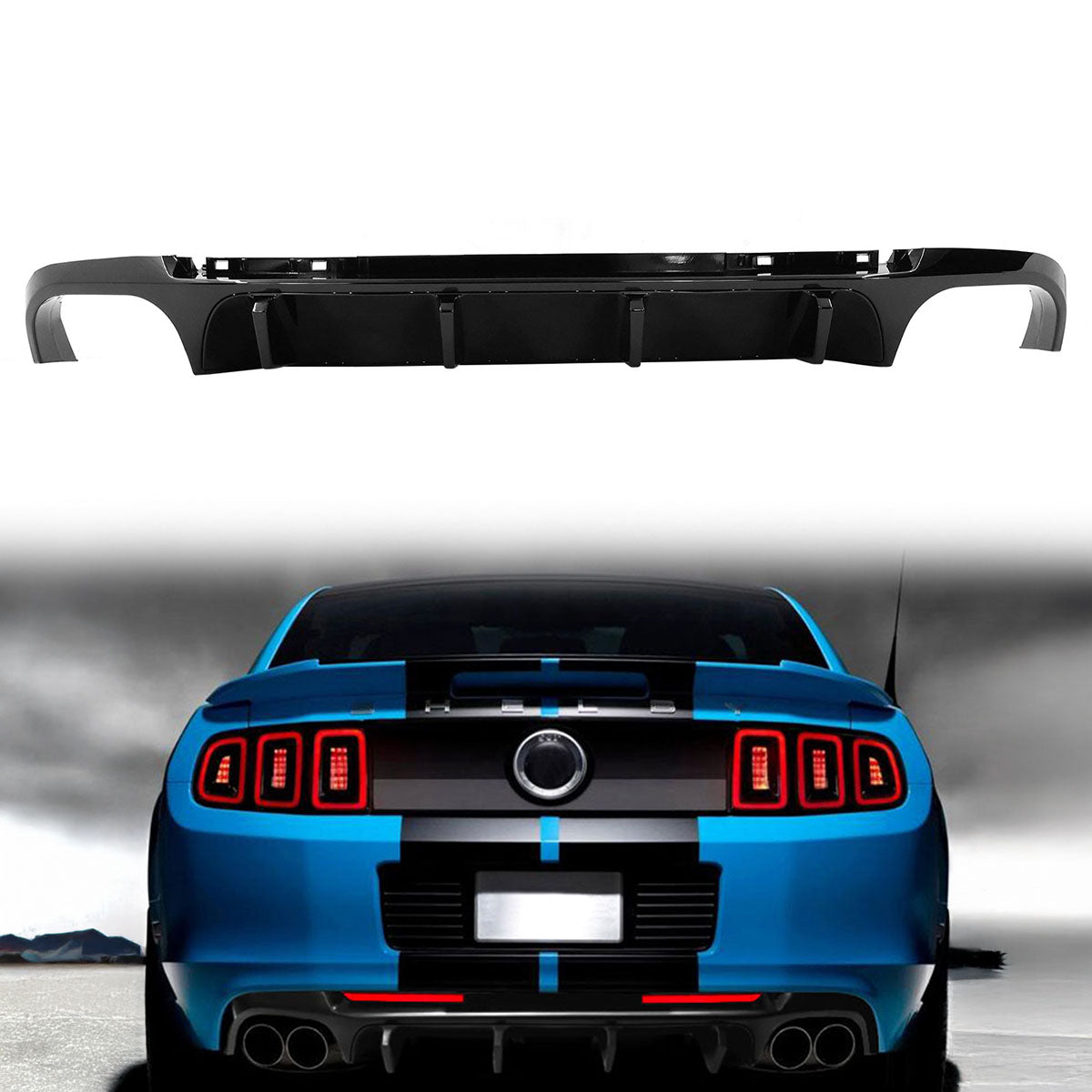 2013-2014 Ford Mustang GT500 Rear Diffuser Lip + Fin PP