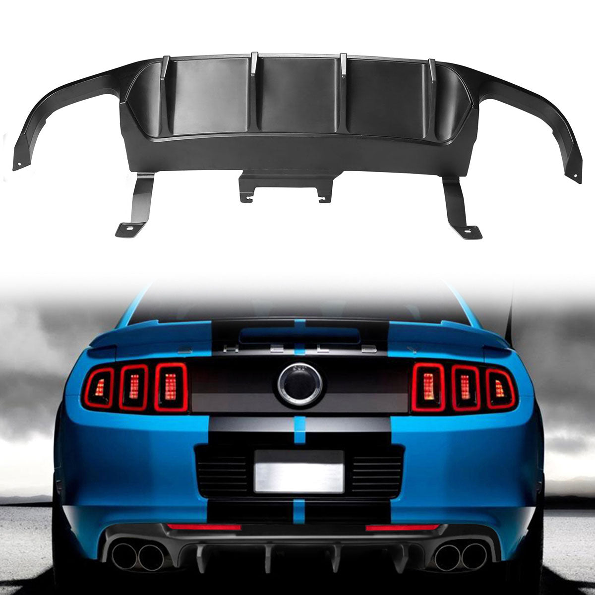 2013-2014 Ford Mustang GT500 Rear Diffuser Lip + Fin PP