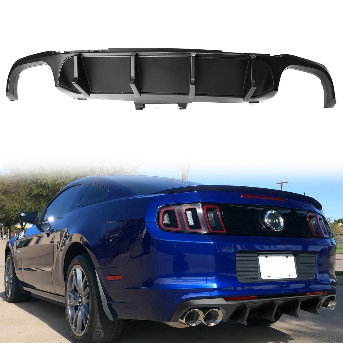 2013-2014 Ford Mustang GT500 Rear Diffuser Lip + Fin PP