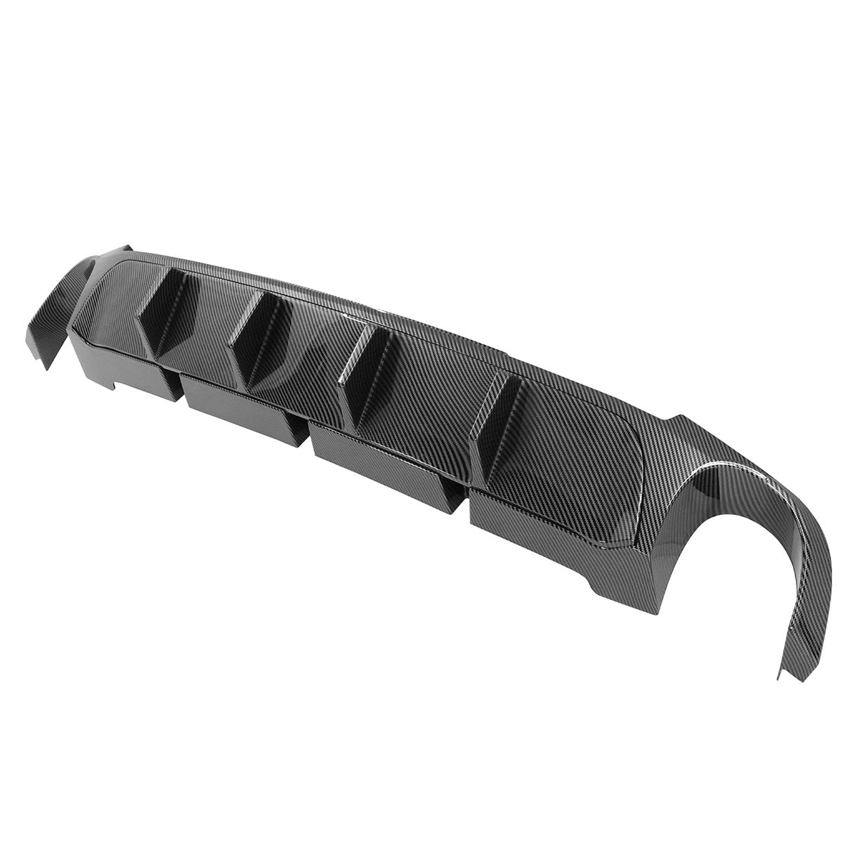 2013-2014 Ford Mustang V6 GT Carbon Fiber Print Rear Bumper Lip V2 PP