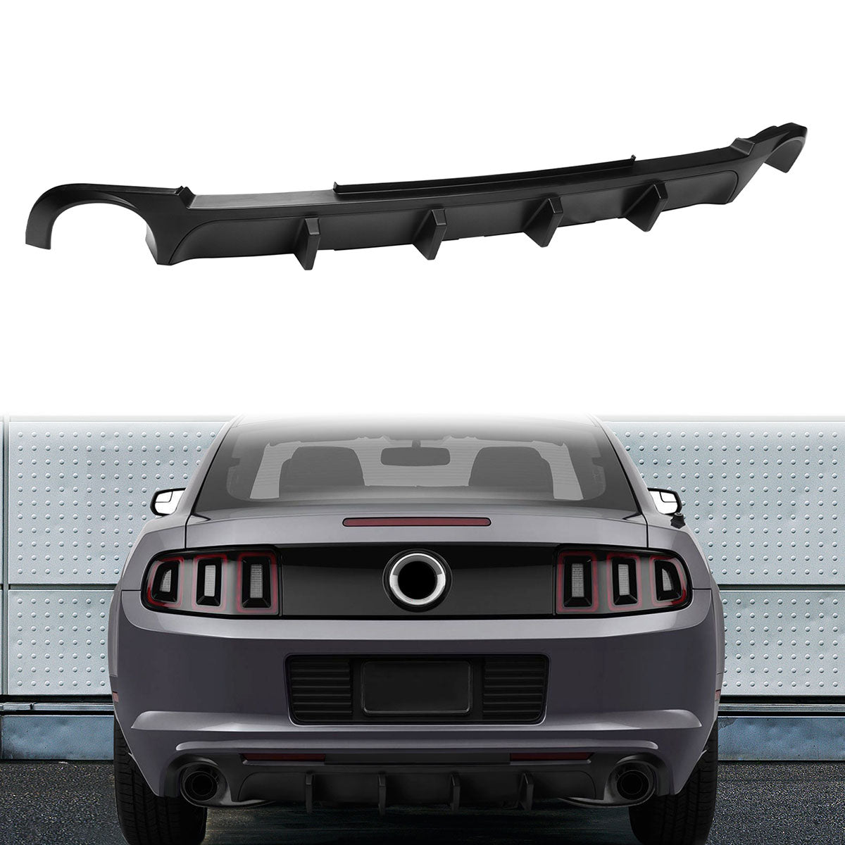2013-2014 Ford Mustang V6 GT Carbon Fiber Print Rear Bumper Lip V2 PP