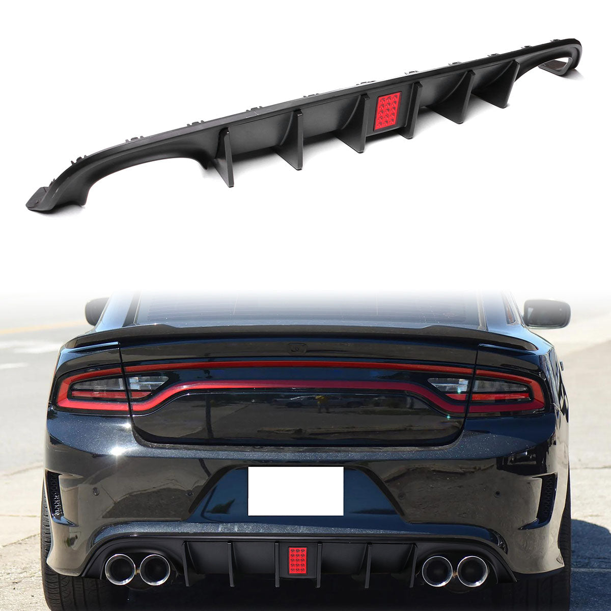 2015-2023 Dodge Charger Quad Exhaust Rear Bumper Diffuser 2PCS