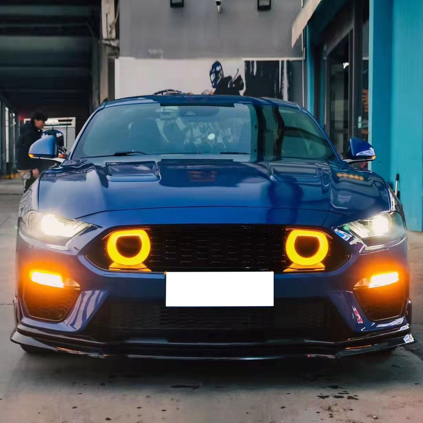 2018-2023 Ford Mustang 2021 Mach-1 Style Front Bumper Cover LED Grille