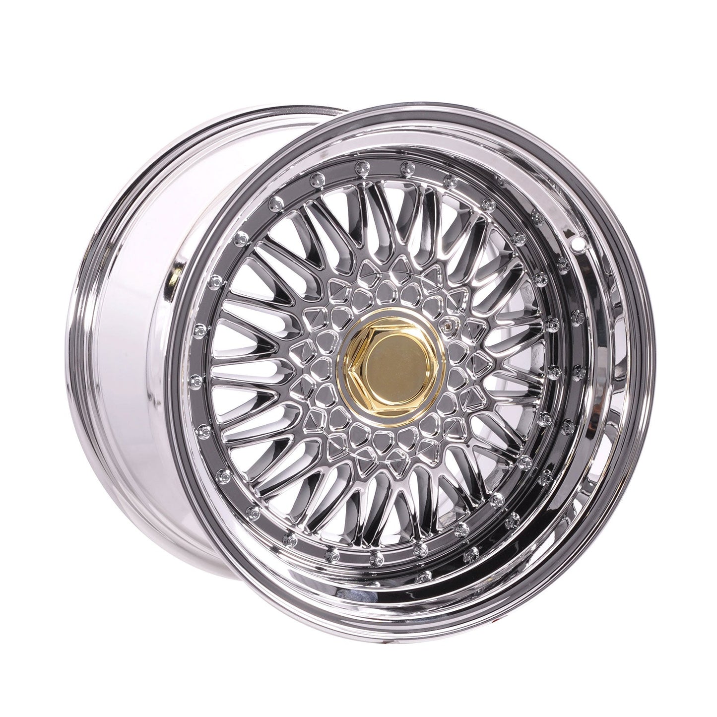 (2) 17X10 +25 5X100 / 5X114.3 Step Lip Deep Dish Mesh Wheels Rims