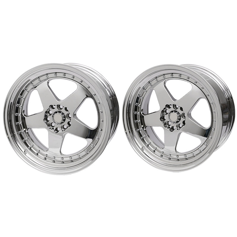 (2) 18X10 +30 5X100 / 5X114.3 Step Lip 5 Spoke Wheels Rim Accessories