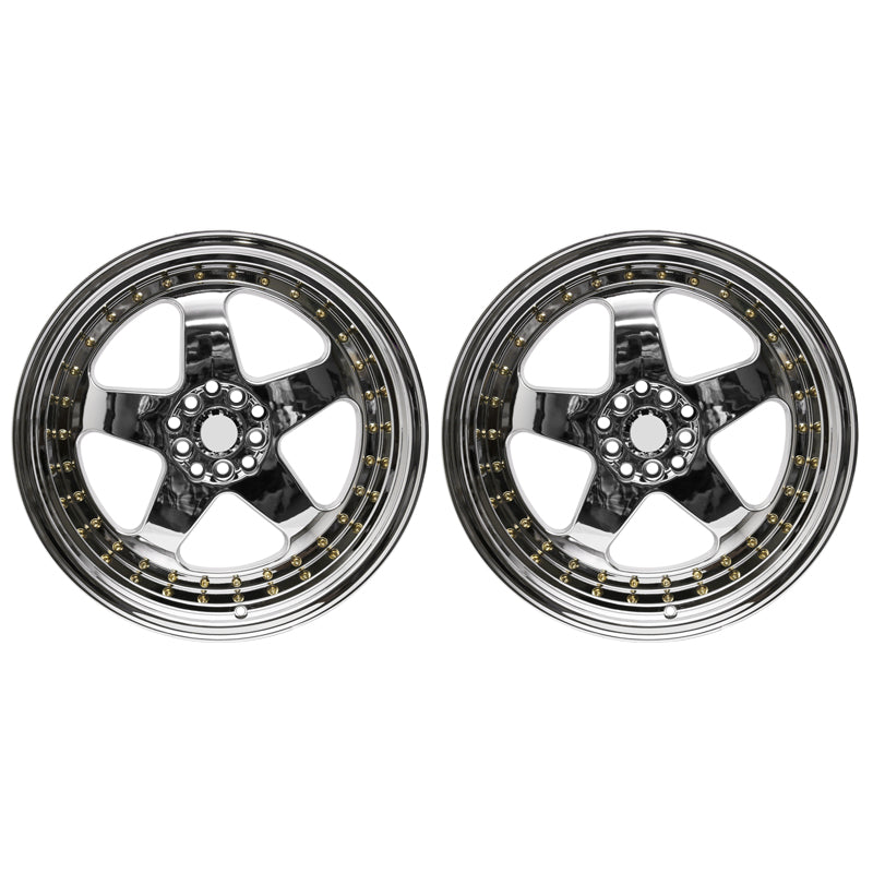 (2) 18X9.0 +30 5X100 / 5X114.3 Step Lip 5 Spoke Wheels Rim Replacement