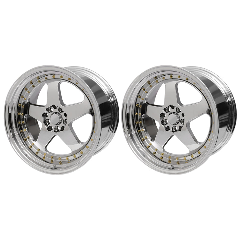 (2) 18X9.0 +30 5X100 / 5X114.3 Step Lip 5 Spoke Wheels Rim Replacement