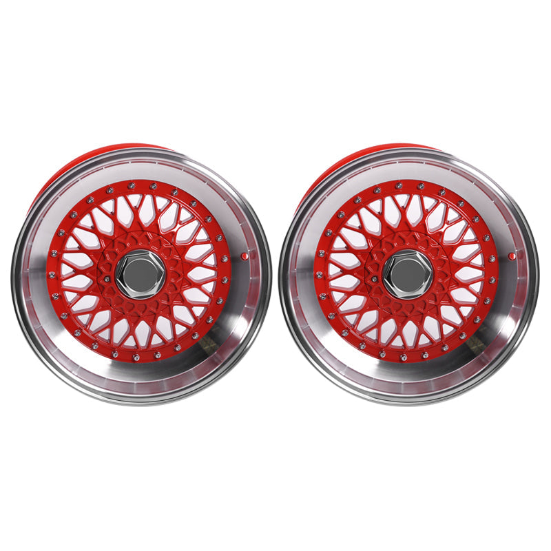 (2) 17X10 +30 5X100 / 5X114.3 Step Lip Deep Dish Mesh Wheels Rims Kit