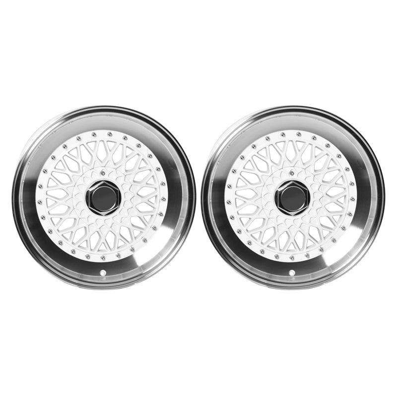 (2) 17X8.5 +25 5X100 / 5X114.3 Step Lip Deep Dish Mesh Wheels Rim Pair