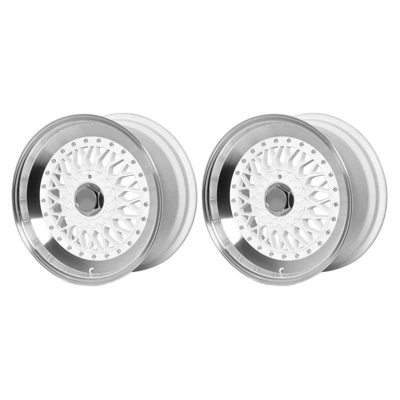 (2) 17X8.5 +25 5X100 / 5X114.3 Step Lip Deep Dish Mesh Wheels Rim Pair