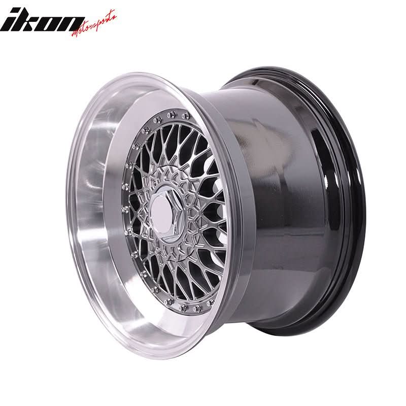 (4) 17X8.5 +25 5X100 / 5X114.3 Step Lip Deep Dish Mesh Wheels Rims