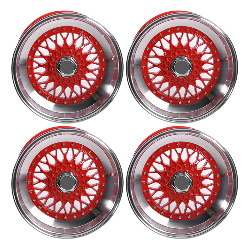 (4) 17X10 +30 5X100 / 5X114.3 Step Lip Deep Dish Mesh Wheels Rim