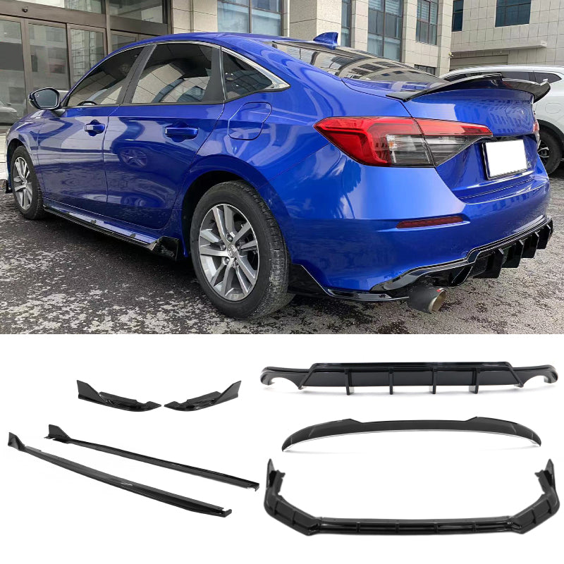 2022-2024 Civic FE-C Style Gloss Black Bodykit (Front Rear Trunk Side)