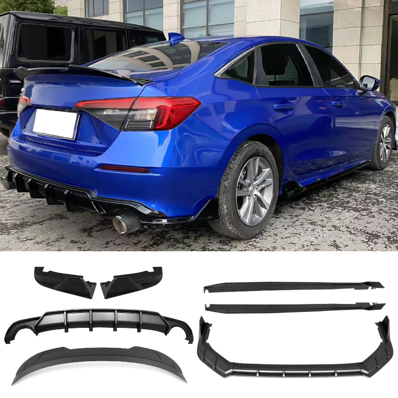 2022-2024 Civic FE-C Style Matte Black Bodykit (Front Rear Trunk Side)