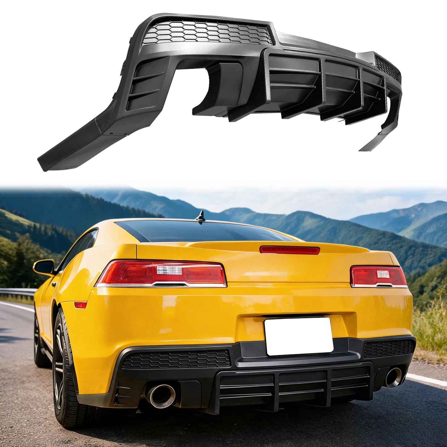2014-2015 Chevy Camaro Ikon Rear Diffuser Bumper Lip PP