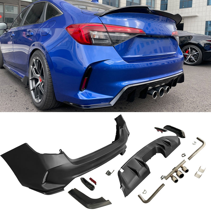 2022-2024 Honda Civic EX Touring Rear Bumper Cover Set + Exhaust Pipe