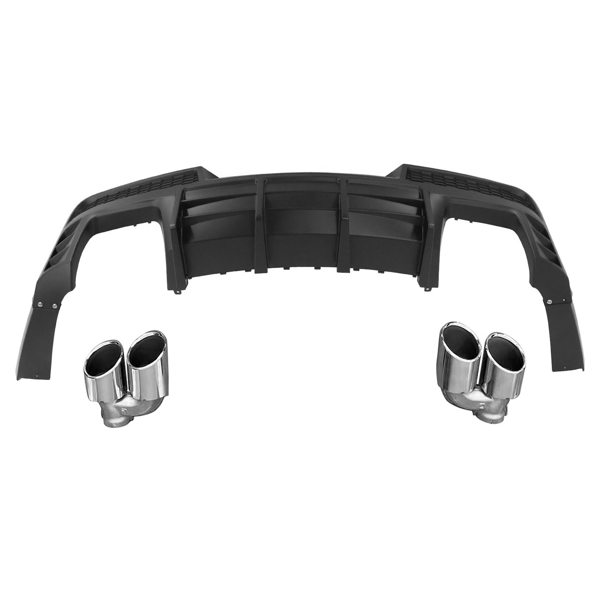 2014-2015 Chevy Camaro Black Rear Diffuser + Quad Exhaust Tips