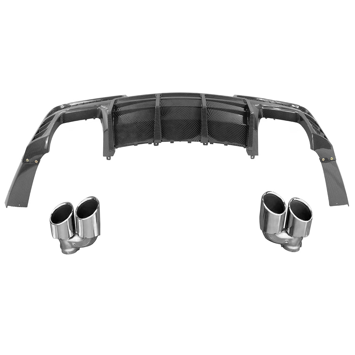 2014-2015 Chevy Camaro Black Rear Diffuser + Quad Exhaust Tips
