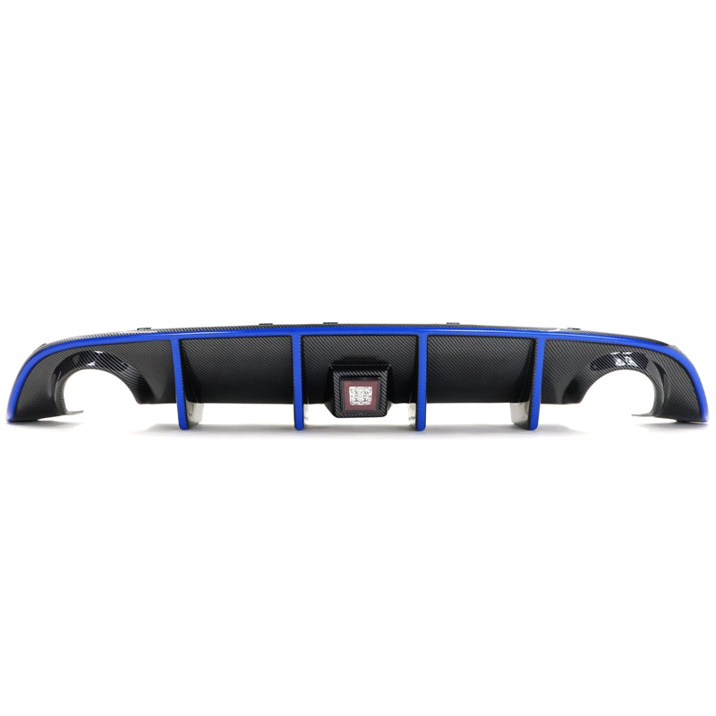 2015-2023 Dodge Charger Rear Diffuser & Red LED Blue Reflective Tape