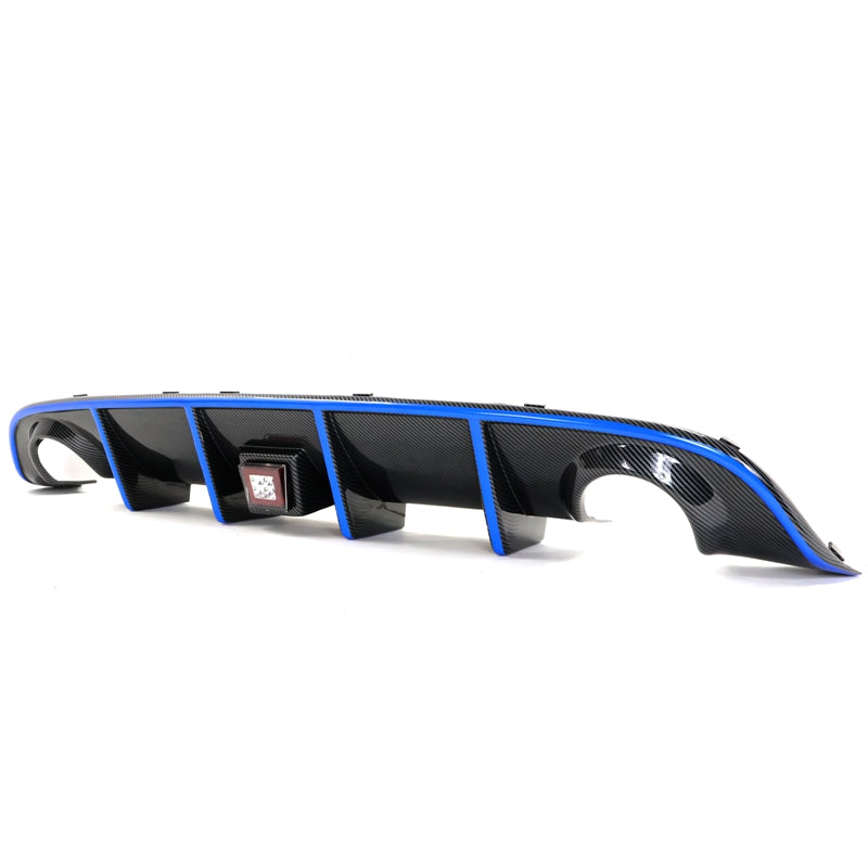 2015-2023 Dodge Charger Rear Diffuser & Red LED Blue Reflective Tape