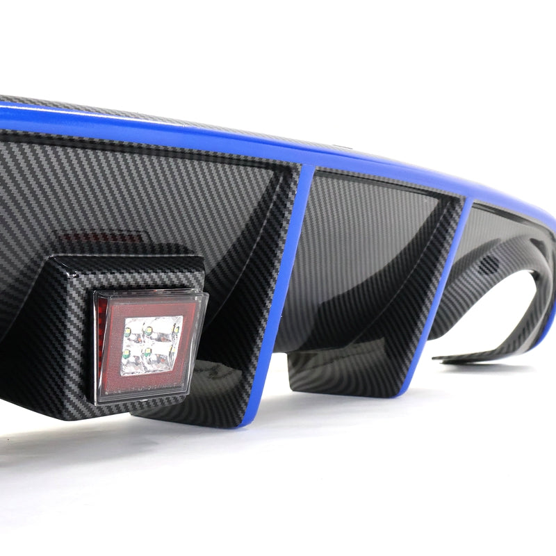 2015-2023 Dodge Charger Rear Diffuser & Red LED Blue Reflective Tape