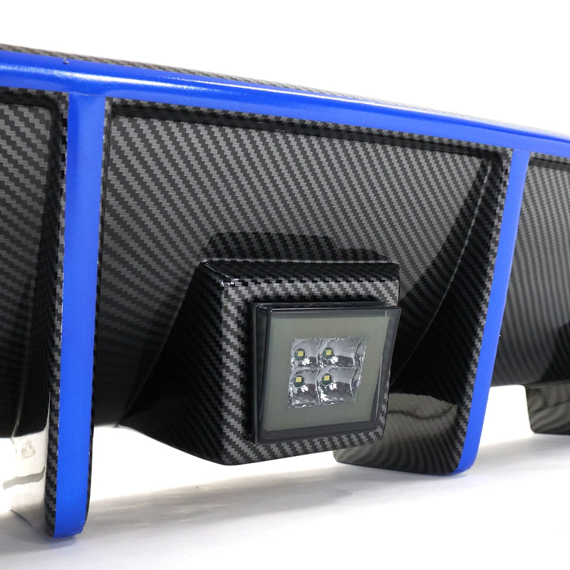 2015-2023 Dodge Charger LED Rear Diffuser Carbon Fiber Look Blue Tape