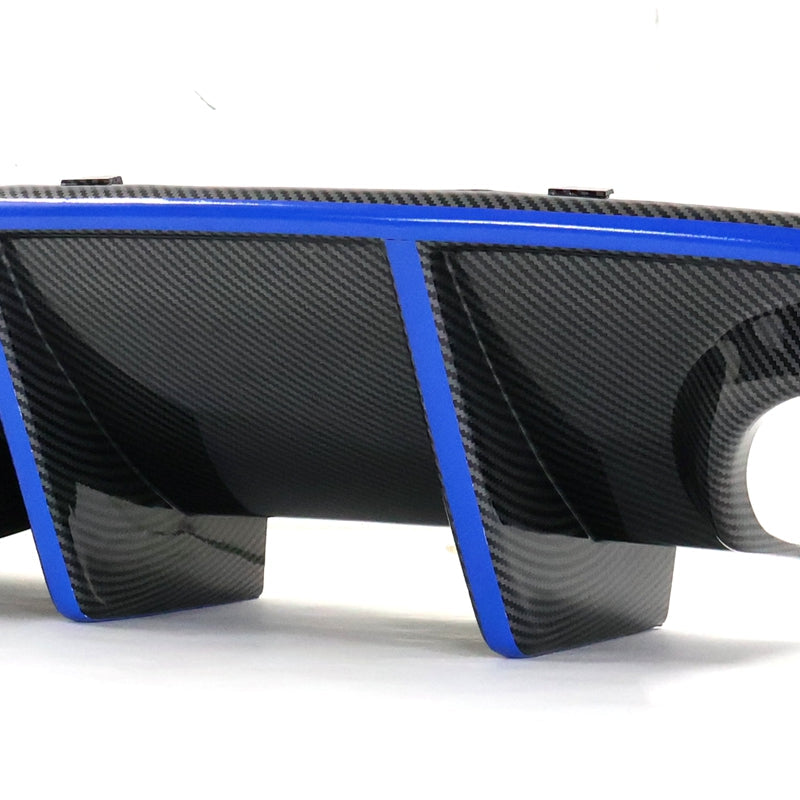 2015-2023 Dodge Charger LED Rear Diffuser Carbon Fiber Look Blue Tape