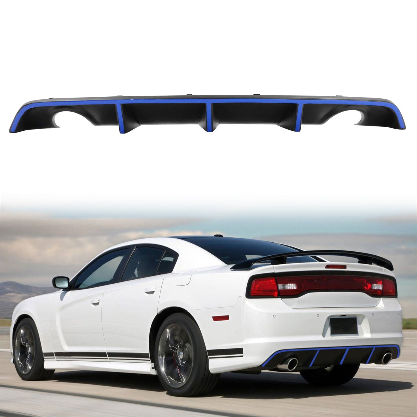 2012-2014 Dodge Charger OE Style Rear Diffuser + Reflective Tape