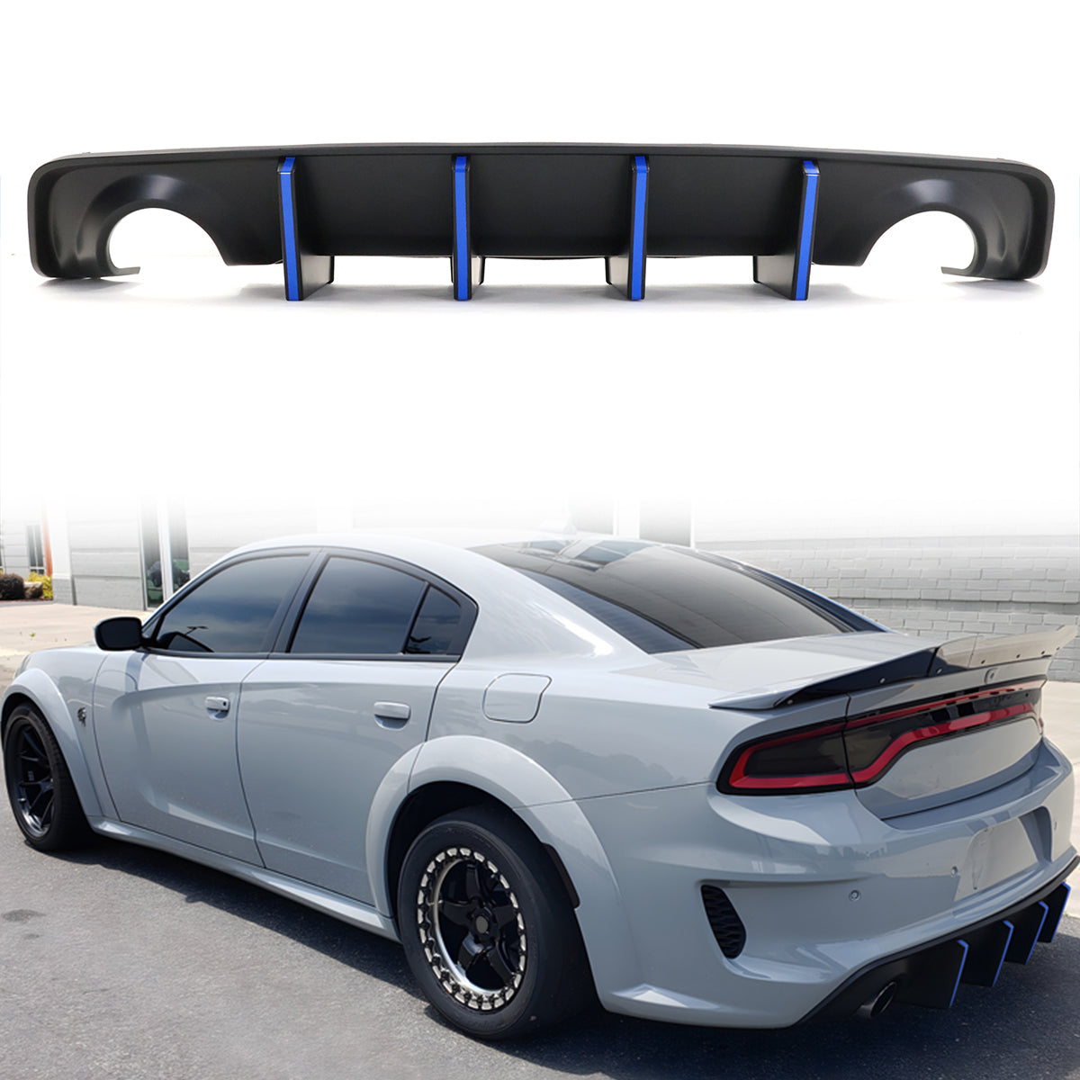 Rear Bumper Diffuser for 2020-2024 Dodge Charger Widebody IKON Style P