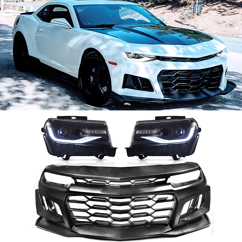 2014-2015 Chevy Camaro 1LE Style Front Bumper Cover w/ Headlights