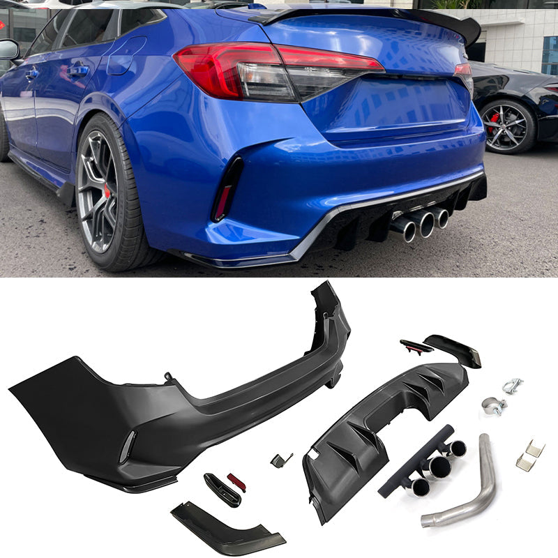 2022-2024 Honda Civic LX Sport Rear Bumper Cover Set + Exhaust Pipe