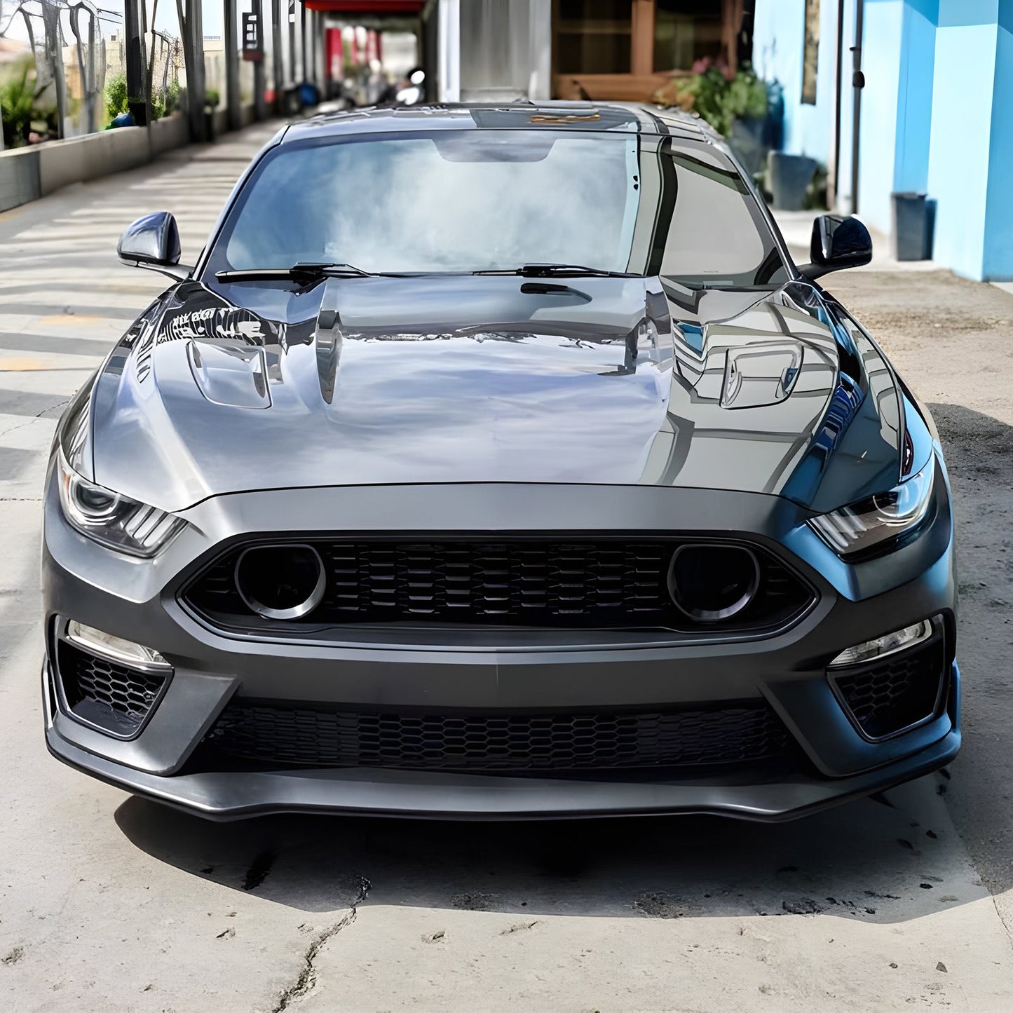 2015-2017 Ford Mustang EcoBoost Front Bumper Cover Lower Upper Grill