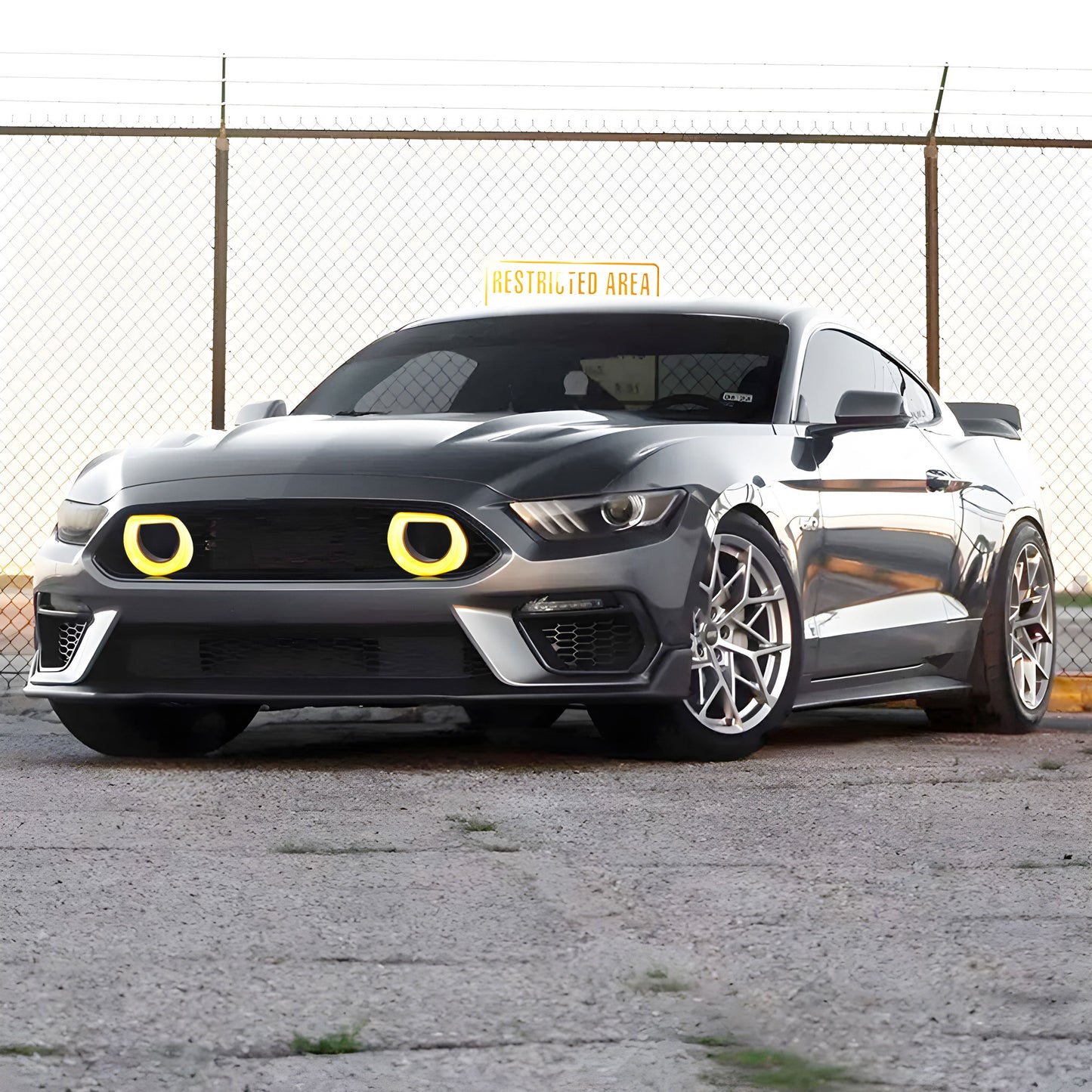 2015-2017 Ford Mustang Front Bumper Cover Lower Upper Grills W/ LED