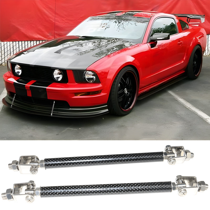 Honda Civic 62"-66" 3PCS A Style Black Front Lip with Strut Rods