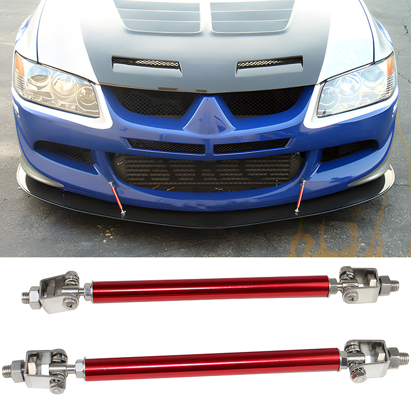 Honda Civic 62"-66" 3PCS A Style Black Front Lip with Strut Rods